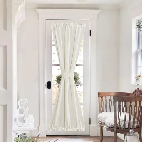 Vista 8 de Pony Dance Cortinas de ventana de puerta de luz lateral, cortinas de privacidad para ventana, cubierta aislante térmica para puerta de patio, puerta