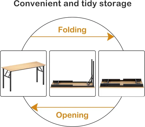 Vista 297 de DlandHome Escritorio plegable pequeño de 31.5 pulgadas, escritorio de computadora para oficina en casa, mesa plegable para espacios pequeños,