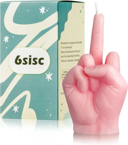 Vista 13 de Vela Perfumada con Forma de Dedo Medio Rosa Intenso Estética Danesa Pastel Decoración de Habitación Velas de Fragancia de Pino Cera de Soja Vegana