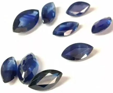 Vista 3 de Blue Sapphire Natural Gemstones Cut Stone Sapphire Healing Crystals, Marquise Energy Stone, Jewelry Making Birthstone Blue Crystals Assorted Loose