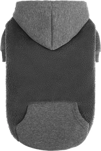 Vista 17 de PUPTECK Sudadera con Capucha para Perro Sudadera para Cachorro Suéter Cálido para Perro Ropa de Invierno Abrigos para Clima Frío para Perros Negro