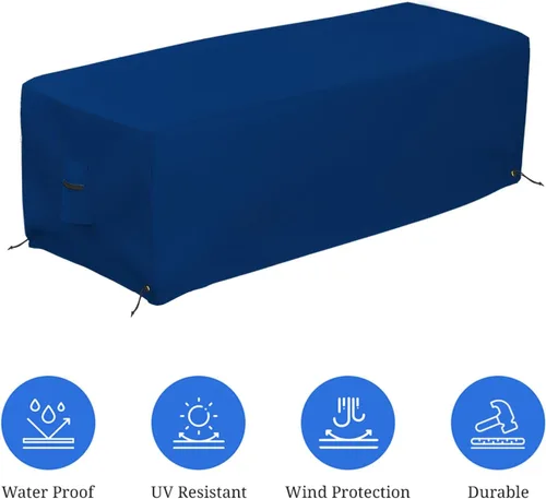 Vista 3 de Covers & All Cubierta rectangular para hoguera, hecha de tela de poliéster de 18 onzas con propiedades impermeables y resistentes a los rayos UV