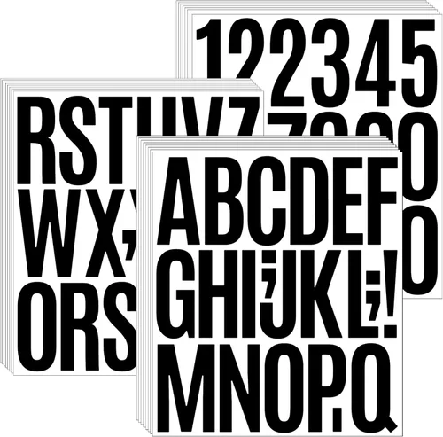 Vista 10 de 10 hojas de calcomanías de letras pequeñas, calcomanías autoadhesivas del alfabeto de 1/2 pulgada, lindas calcomanías de vinilo para artes