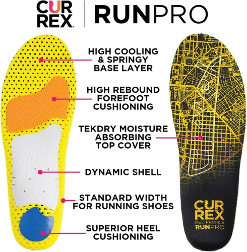 Vista 3 de Plantillas Currex Runpro para zapatos de correr – Insertos de soporte de arco para ayudar a prevenir lesiones y mejorar el rendimiento – Para
