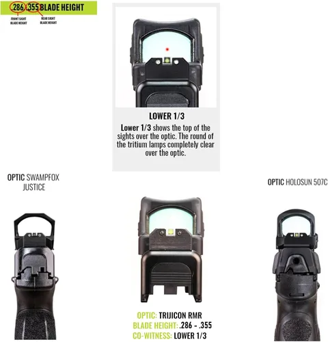 Vista 5 de Night Fision Optics Ready Stealth .286-.355 Night Sight Set Compatible with CZ P-10 C/F/S Designed for Lower 1/3rd