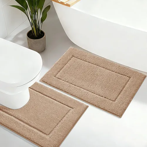Vista 46 de Alfombras de baño de 24 x 17 pulgadas, microfibra extra suave y absorbente, parte trasera antideslizante, secado rápido, lavable a máquina, tapetes
