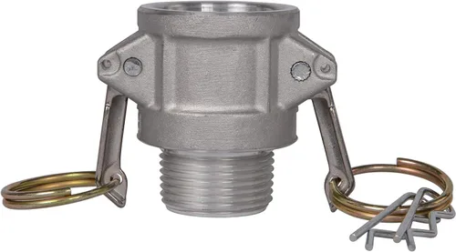 Vista 9 de 2 piezas de accesorios de bloqueo de leva de aluminio (1-1/2 pulgada Parte B) accesorios de manguera de ranura de leva, adaptador macho hembra NPT