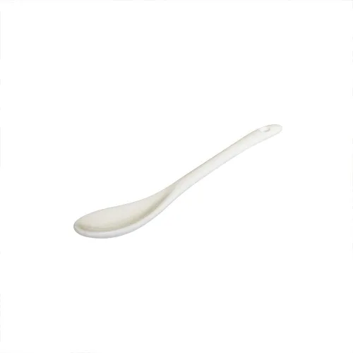 Vista 3 de Cucharas de huevo de porcelana, cucharas de cerámica, 5 pulgadas, café, postre, yogur, té lechoso, 12 uds