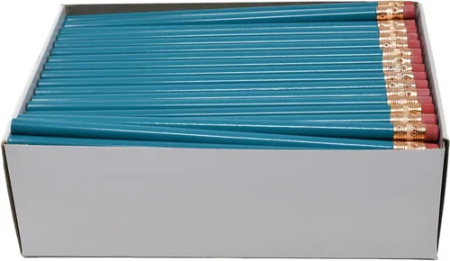 Vista 19 de Pencil Guy Lápices redondos en blanco negro 144 a una caja - No afilados