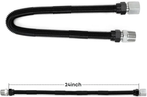 Vista 2 de Stanbroil Línea flexible de gas flexible sin silbato de 34" x 24" para fogata y chimenea de gas natural o propano líquido