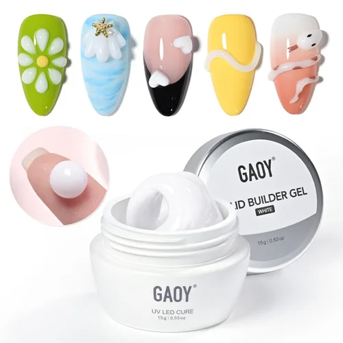 Vista 8 de GAOY Gel Escultor Transparente 3D para Arte de Uñas, Gel de Uñas Sólido de 15g, Gel Constructor Duro No Pegajoso para Tallado, Moldeado