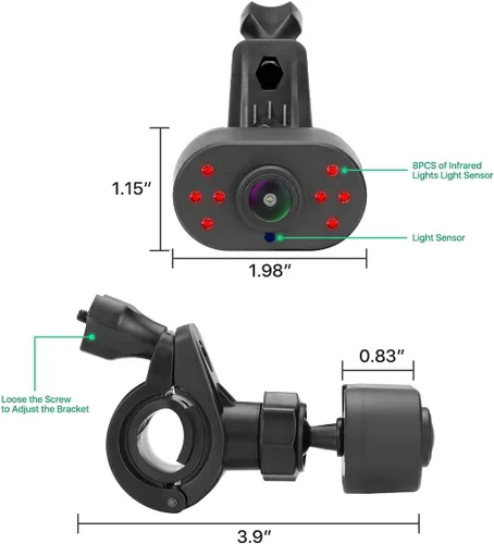 Vista 7 de GreenYi Cámara WiFi del bebé del coche con LED IR, inalámbrica para monitorear 720P HD cámara del asiento del coche para el iPhone iPad Android
