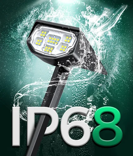 Vista 4 de Luces solares para exteriores, luces solares para exteriores, impermeables, IP68, 700 lúmenes, luces solares para exteriores, encendidoapagado