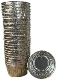 Moldes de aluminio para magdalenas de 4 onzas, moldes de aluminio desechables, aptos para congeladores y hornos, redondos de 3.5 pulgadas (100)