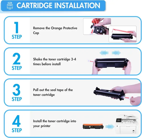 Vista 4 de TRUE IMAGE CF230X 30X - Cartucho de tóner negro de alto rendimiento compatible para HP 30X CF230X 30A CF230A para HP LaserJet Pro MFP M227fdw M203dw