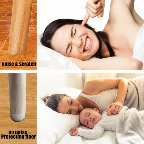 Vista 4 de Protectores de suelo para patas de silla pequeñas de 3/5 a 1 pulgada, fundas redondas y cuadradas de silicona para patas de silla para muebles