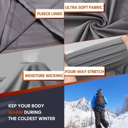 Vista 4 de CL convallaria Thermal Underwear Long Johns Set Mens Winter Hunting Gear Sport Base Layer Bottom Top XS-4XL