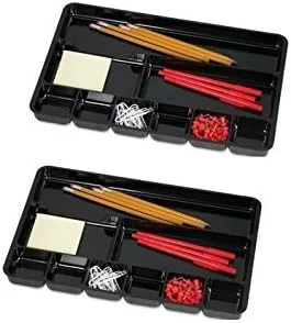 Sparco Bandeja organizadora de cajones, 9 compartimentos, 14 x 9-1/16 x 1 pulgadas, negro SPR60006 (paquete de 2)