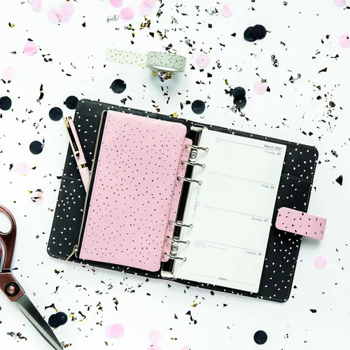Vista 3 de Filofax Accesorio, compatible con tamaño A5/personal, bolsa con cremallera, 6.7 x 4.02 pulgadas, colección de confeti (B132709)