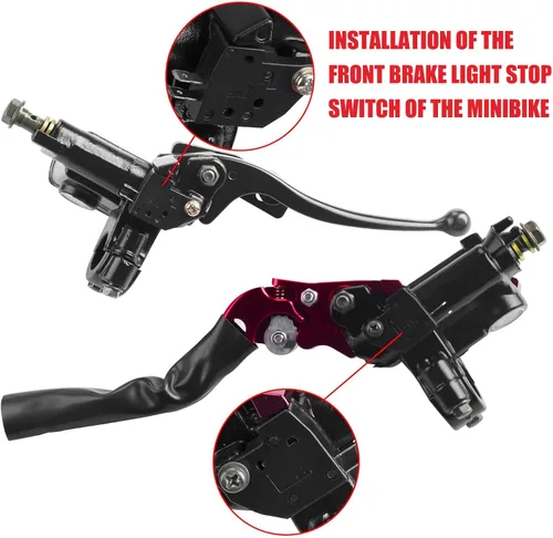 Vista 6 de GREHUA Kit de Frenos Hidráulicos Mejorado para Mini Moto Compatible con Baja Doodle Bug DB30 Blitz Racer Dirt Bug Predator 79cc 97cc 2.8hp Piezas