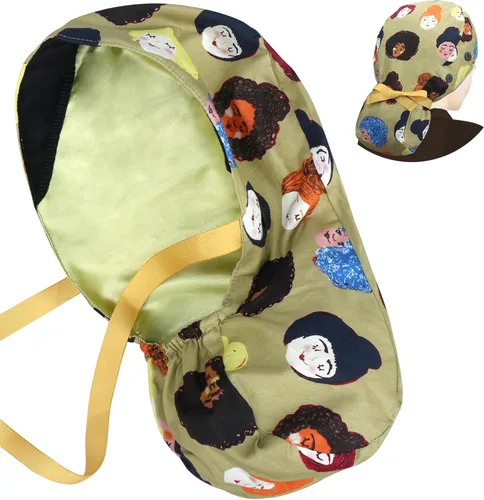 Vista 43 de ABAMERICA Scrub Caps for Women Surgical Caps Nurse Hat Functional Ponytail Holder for Long Hair Single or Satin-Lined