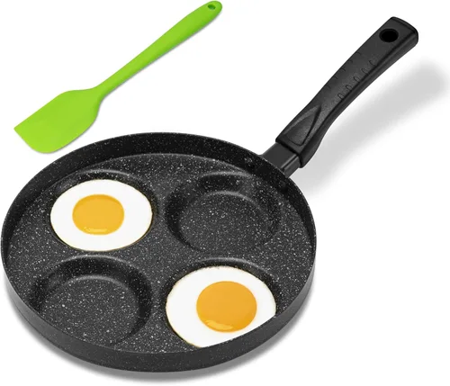 MyLifeUNIT Sartén de aluminio para huevos de 4 tazas, sartén antiadherente para huevos