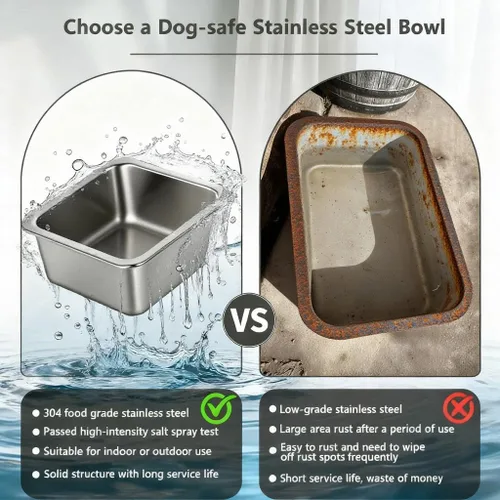 Vista 4 de Cuenco elevado de agua para perros de 2.5 galones para razas grandes, dispensador de agua para perros de altura ajustable de 16.4 pulgadas con base