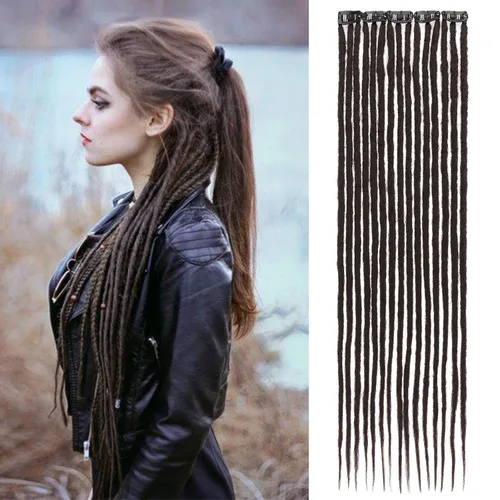 Vista 8 de Leeven Extensiones de Rastas Sintéticas de Doble Punta de 24 Pulgadas 30 Hebras Rastas Boho 613 Rubio 3 Estilos Mixtas Onduladas Rizadas DE Rastas