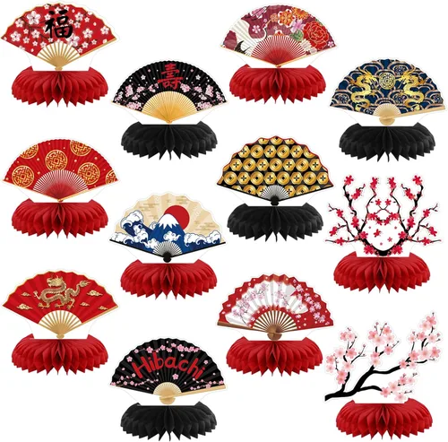 Vista 9 de Pickmesh 12 piezas de decoración de fiesta de jubilación, panal de abeja dorada con purpurina dorada, centros de mesa de jubilación, centros de mesa