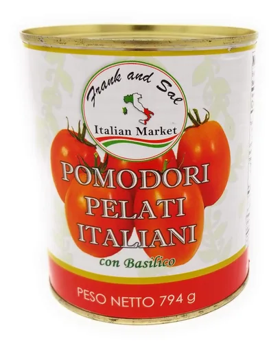 Frank and Sal Tomates italianos pelados enteros con albahaca Producto totalmente natural de Italia 3 latas de 28 onzas fáciles de abrir Kosher