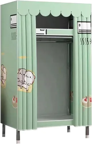 Vista 14 de large closets Portable Wardrobe Closet Thickened Steel Pipe Clothes Closet Saves Space Closets for Bedroom 145cm/165cm/201cm Cloth Closet