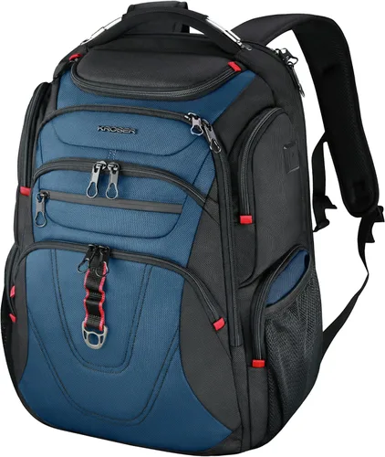 Vista 13 de KROSER Mochila para laptop compatible con TSA de 17.3 pulgadas XL, mochila para computadora resistente al agua, mochila de viaje para universidad