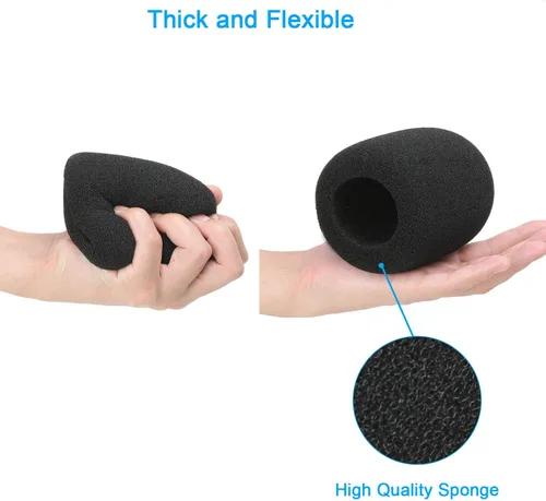 Vista 4 de Wave 1 Pop Filter - Cubierta de espuma para parabrisas de micrófono profesional compatible con micrófono condensador USB Elgato Wave para reducir