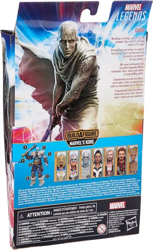 Vista 4 de Marvel Legends Series Thor Love and Thunder Gorr - Figura de acción coleccionable de 6 pulgadas, 3 accesorios, 1 pieza Build-A-Figure