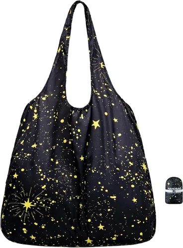 Vista 17 de Nanobag XL 25L Tote plegable plegable reutilizable bolsa de compras de Negro