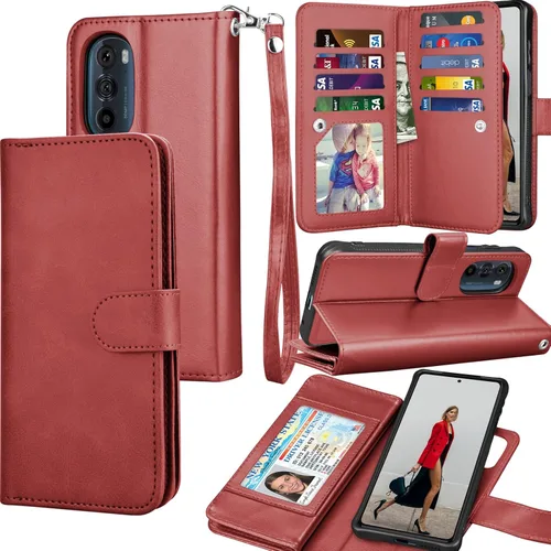 Tekcoo Funda tipo cartera para Motorola Edge+ 2022 | Moto Edge Plus 5G UW 2022 | Edge 30 Pro | X30 | XT2201 Funda de piel sintética para tarjetas de