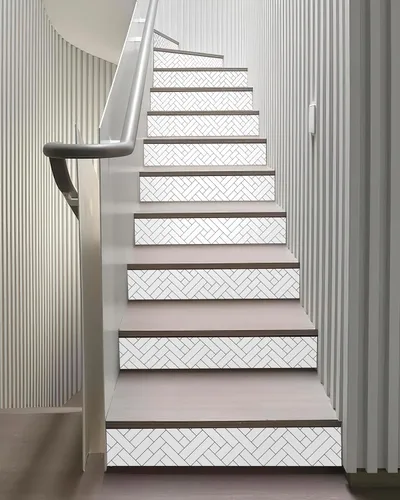 Vista 20 de FLFK Calcomanías para Escaleras - Calcomanías Adhesivas para Escaleras Despegar y Pegar, Pintura al Óleo Graffiti Calcomanías para Contrahuellas