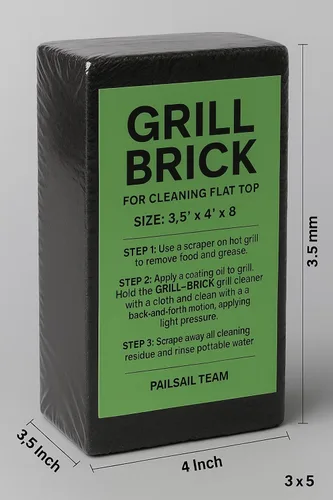 Vista 2 de Ladrillo de limpieza de parrilla resistente, 1 paquete. Herramienta de piedra pómez de grado comercial limpia y desinfecta parrillas o parrillas