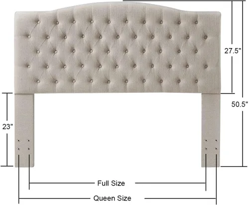 Vista 94 de 24KF Cabecera tapizada con terciopelo con diseño de botones capitoné, tamaño King/California King, cómoda, a la moda, acolchada, color gris