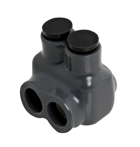 Vista 4 de Polaris - Conector aislado gris para conductor de cobre flexible de filamento fino, rango de cables 1-10 AWG y 2-10 AWG, 2 puertos, hexagonal