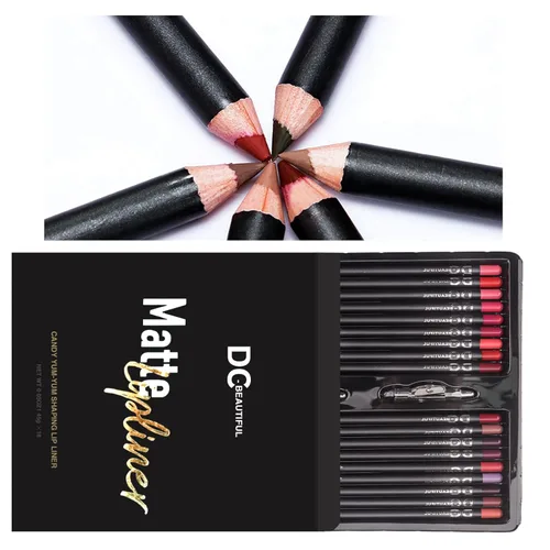 Vista 7 de DC-BEAUTIFUL Juego de 18 delineadores de labios con 2 sacapuntas, delineadores de labios impermeables y suaves de primera calidad, delineadores