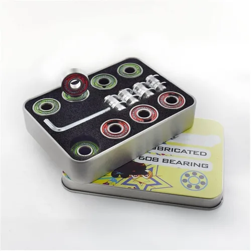 Rodamientos 16 Uds 7 Cuentas Lubricado 608RS 608 Rodamiento de Patines de Velocidad en Línea Patines Zapatos Patines Patines Espaciador