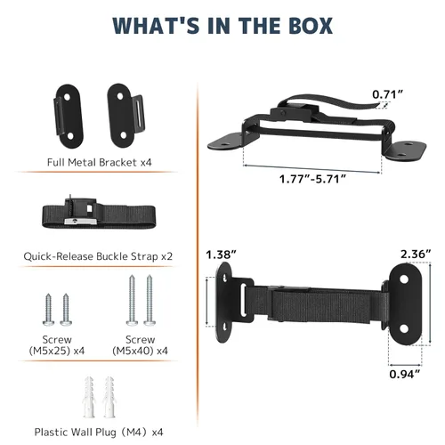 Vista 4 de Anclajes antipunta para muebles (2 juegos), anclaje de pared resistente para muebles, anclajes de pared a prueba de terremotos para seguridad