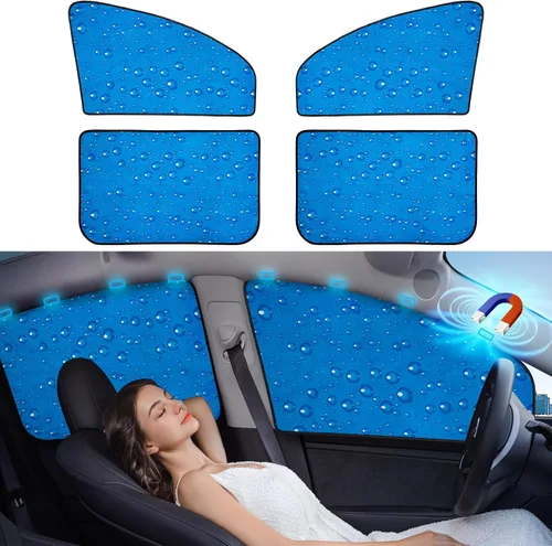 Vista 13 de Aokway Parasol para Ventana de Automóvil (Paquete de 2) – Parasol Magnético para Ventana Lateral Bloqueador UV para Conductor y Pasajero 99%