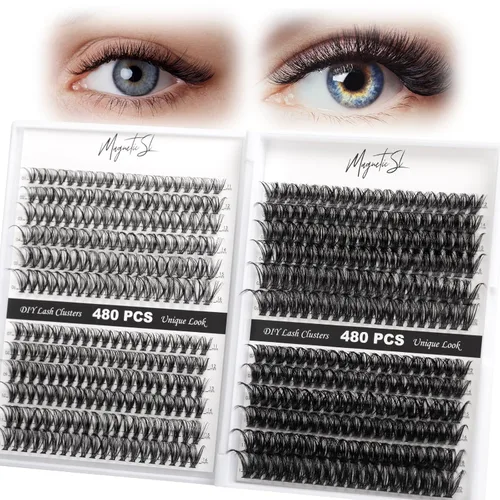 Vista 13 de Extensiones de pestañas en racimo, 72 racimos de pestañas individuales, extensiones de pestañas postizas, kit de extensión de pestañas para colocar