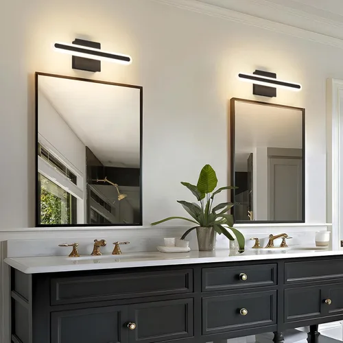 Vista 7 de Joosenhouse Moderna lámpara LED para tocador de baño, barra de luz de baño regulable 5CCT, luz de tocador cableada, 15.7 pulgadas, 16 W, luces