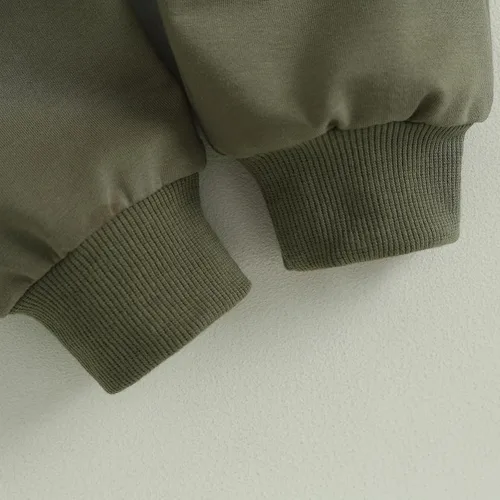 Vista 5 de Conjunto de sudadera de manga larga con cuello redondo y pantalones deportivos para bebés, ropa de invierno para bebé