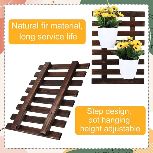 Vista 4 de Weysat 4 macetas de pared de madera para orquídeas colgantes para plantas de interior, soporte de pared, soporte para plantas, soporte para plantas