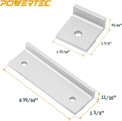 Vista 7 de POWERTEC 71910 Kit de topes y abrazaderas en T para carpintería, incluye 2 topes largos, 2 topes cortos, 2 topes InLine y 4 abrazaderas de sujeción