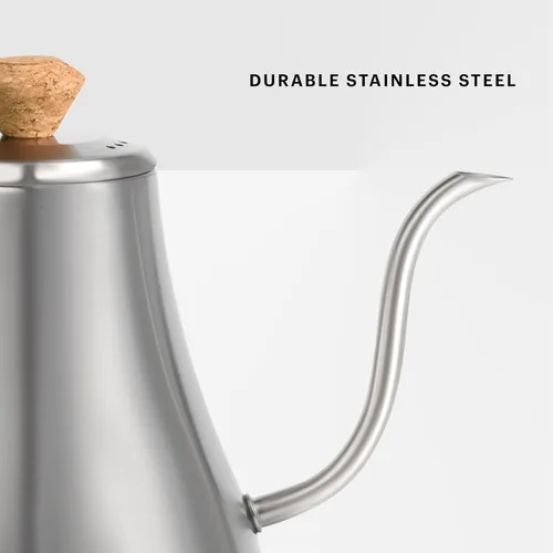 Vista 6 de Bodum Melior - Hervidor de agua eléctrico de cuello de cisne de 27 onzas, para verter sobre café y té, acero inoxidable cepillado